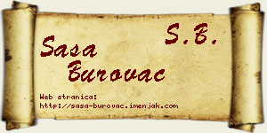 Saša Burovac vizit kartica